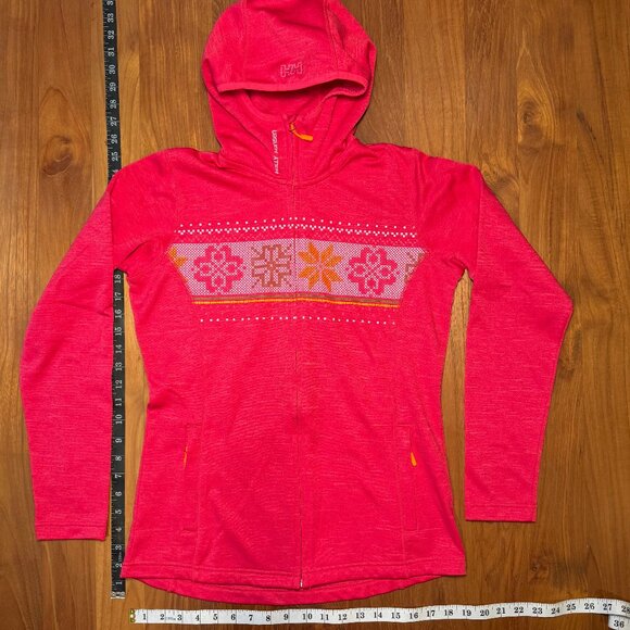 Helly Hansen Tops - Helly Hansen Fleece with Hood, Hot Pink with Snowflakes, Medium